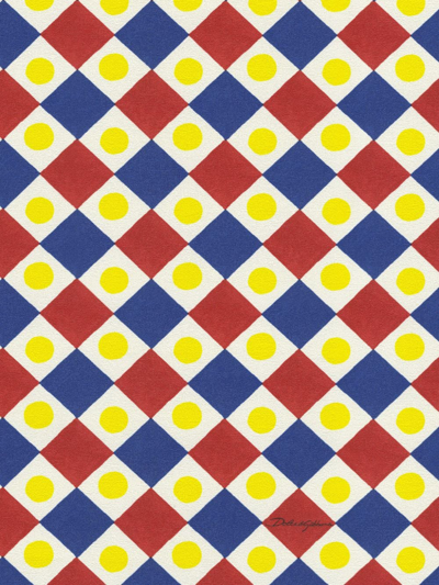 Dolce & Gabbana Geometric-print Wallpaper In Red