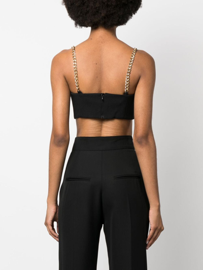 Shop Michael Michael Kors Chain-link Strap Cropped Top In Black