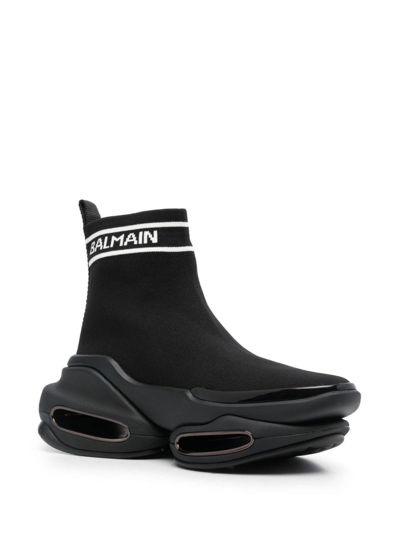 Shop Balmain B-bold High-top Sneakers In Black