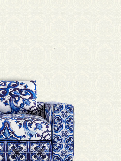 Dolce & Gabbana Baroque-print Wallpaper In White
