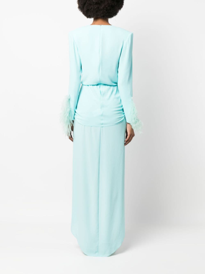 Shop Nervi Ada Plunge-neck Gown In Blue