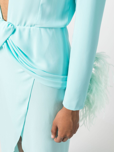 Nervi Ada Plunge-neck Gown In Blue