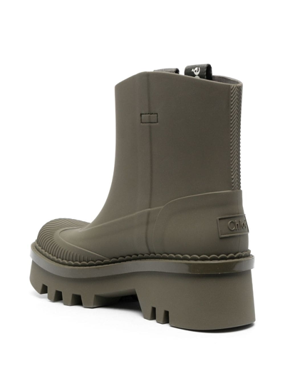 Chloé Elegant Grape Leaf Rain Boots With 5.5 Cm Heel In Green