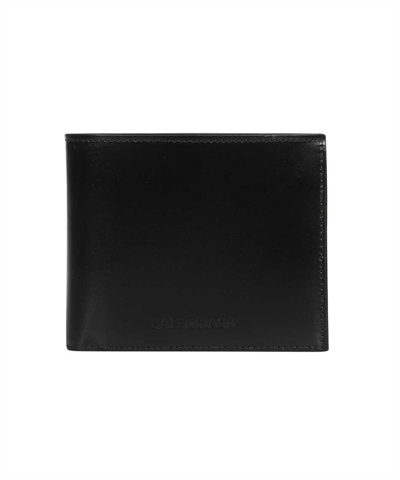 Shop Balenciaga Essential Square Folded Coin Wallet In Black