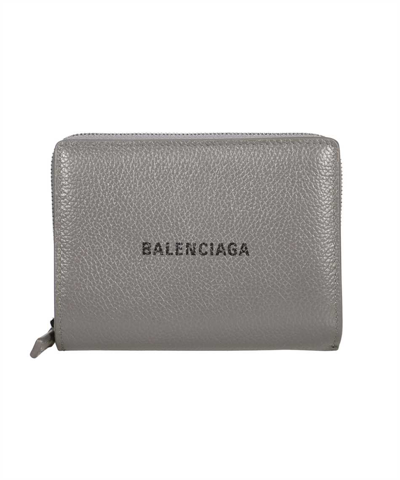 Shop Balenciaga Cash Bifold Wallet In Grey