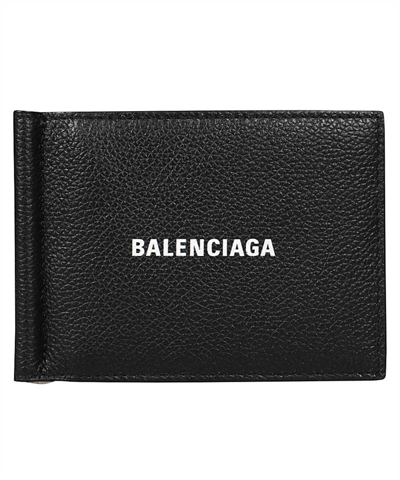 Shop Balenciaga Cash Square Card Holder In Black
