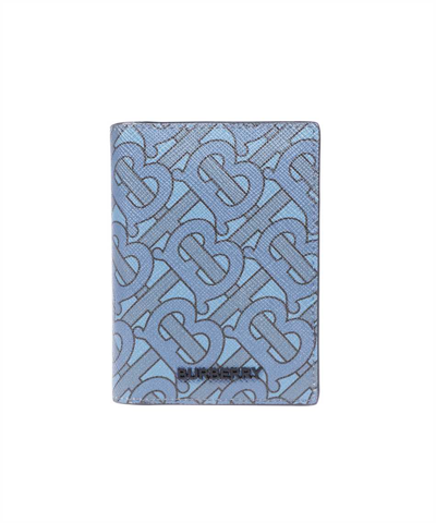 Shop Burberry Monogram Print Folding Card Holder In Blue