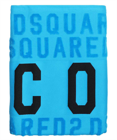 Shop Dsquared2 Be Icon Beach Towel In Blue