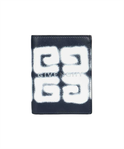 Shop Givenchy 4g Motif Bifold Card Holder In Blue