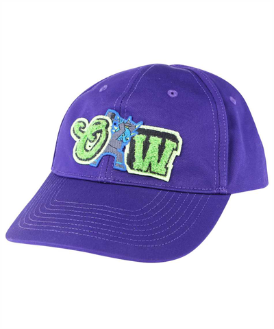 Shop Off-white Varsity Baseball Cap In Purple