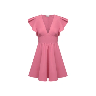 Shop Red Valentino Cotton Dress In Pink