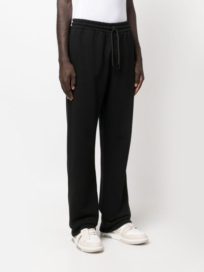 Shop Off-white Diag-embroidered Cotton Track Pants In Black