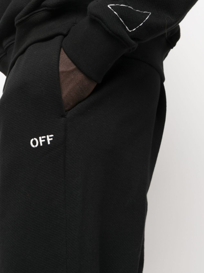 Off-white Diag-embroidered Cotton Track Pants In Black
