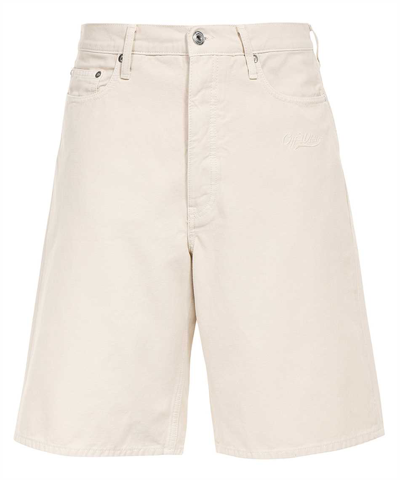 Shop Off-white Wave Off Canvas Utility Shorts In Beige