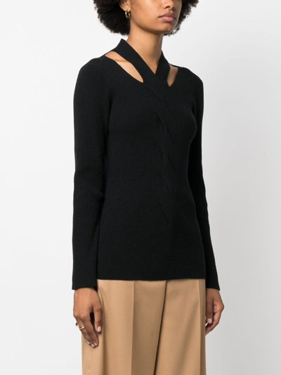 Fabiana Filippi Cut-out Knitted Jumper In Black