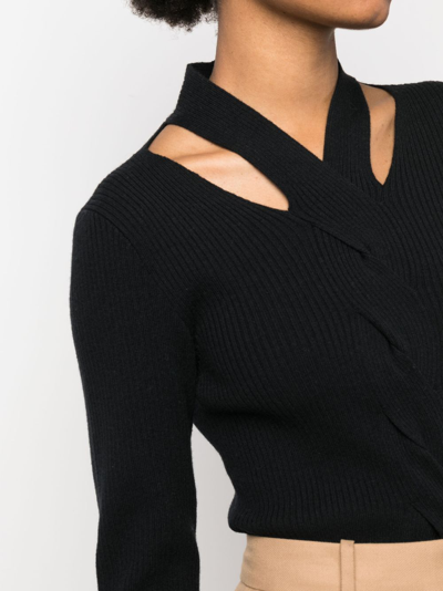 Fabiana Filippi Cut-out Knitted Jumper In Black