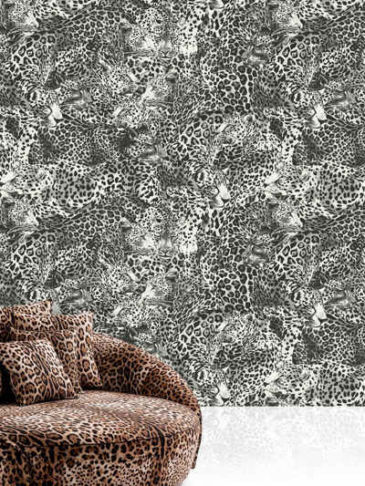 Shop Dolce & Gabbana Leopard-print Wallpaper In Black