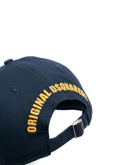 Dsquared2 Logo-patch Cotton Baseball Cap In Blue