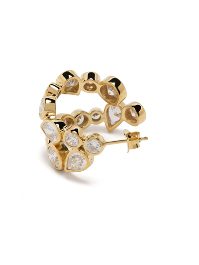Shop Completedworks Like Peas In A Pod Iv Crystal-embellished Hoop Earrings In Gold