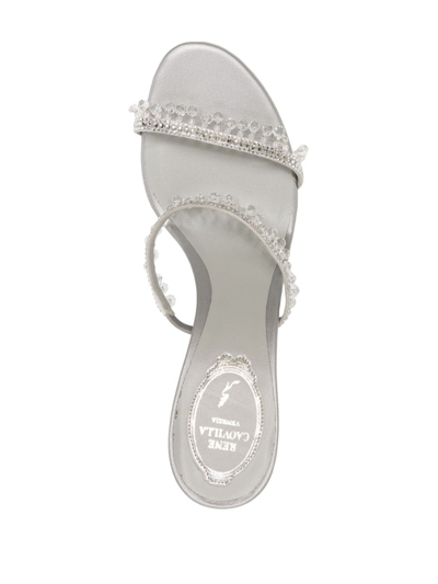 René Caovilla Embellished Chandelier Mules 80 In Silver