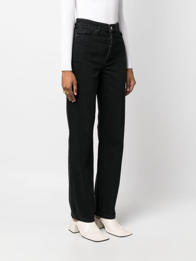 Shop By Malene Birger Straight-leg Organic-cotton Jeans In Black