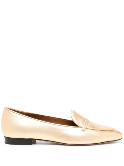 Shop Malone Souliers Bruni Metallic Leather Loafers In Gold