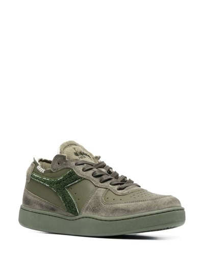 Shop Diadora Mi Basket Low-top Sneakers In Green