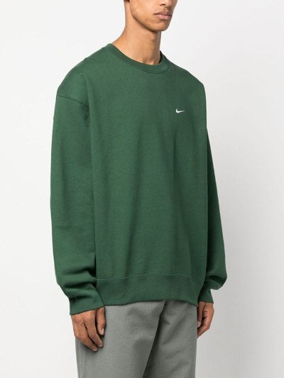 Shop Nike Solo Swish Cotton-blend Sweatshirt In Green