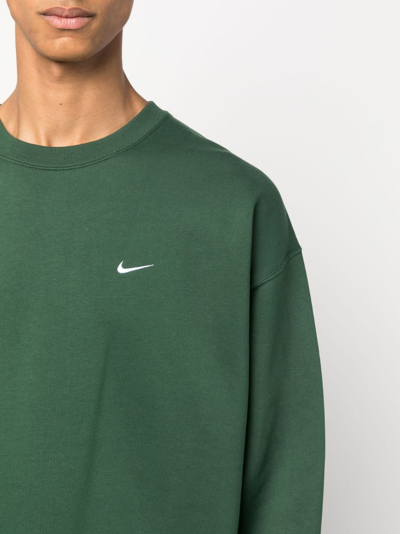 Shop Nike Solo Swish Cotton-blend Sweatshirt In Green