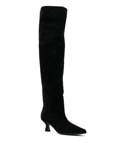 Shop 3juin 50mm Knee-length Leather Boots In Black