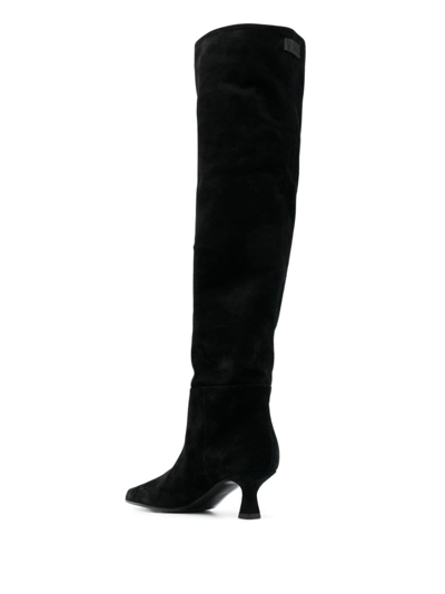 Shop 3juin 50mm Knee-length Leather Boots In Black