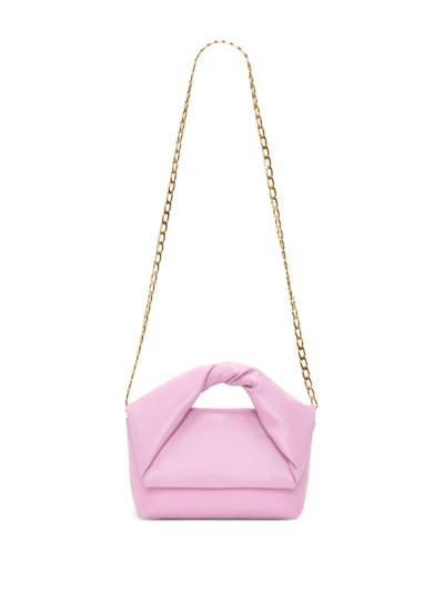 Shop Jw Anderson Medium Twister Leather Bag In Pink