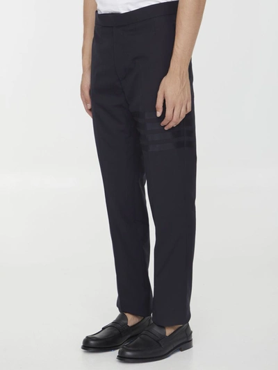 Shop Thom Browne 4-bar Trousers In Blue