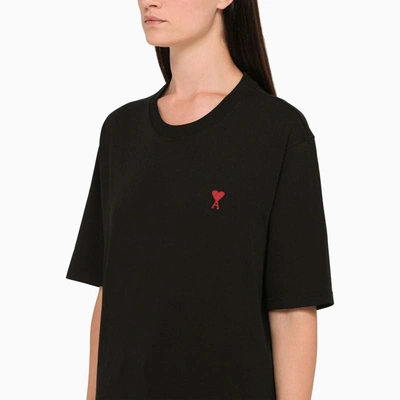 Shop Ami Alexandre Mattiussi Ami Paris Ami De Coeur Oversize T-shirt In Black