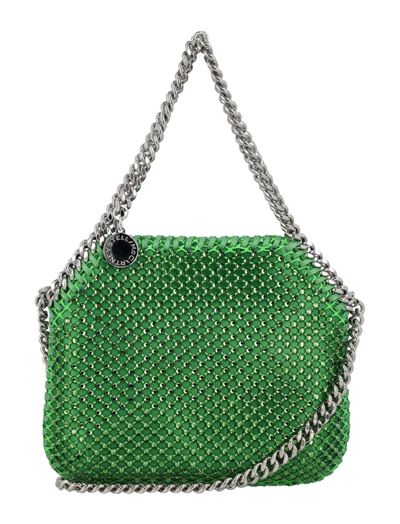 Shop Stella Mccartney Falabella Embellished Top Handle Bag In Green