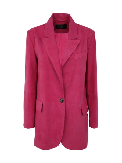 Shop Arma Nayano Goat Suede Blazer Clothing In Pink &amp; Purple