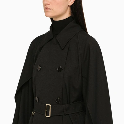 Shop Burberry Double-breasted Jacket/sleeve In Black
