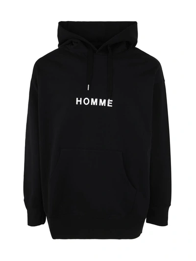 Comme Des Garçons Homme Deux Homme-print Cotton Hoodie In Black