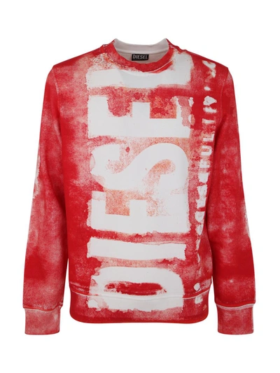 Shop Diesel Giny Crew Neck Logo Sweatshirt Clothing In Red