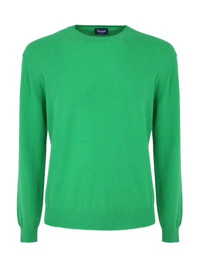 Shop Drumohr Long Sleeves Crew Neck T-shirt Clothing In Green