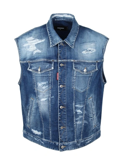 Shop Dsquared2 Jeans Jacket Clothing In Blue