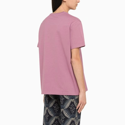 Shop Etro Crew-neck T-shirt With Embroidery In Pink