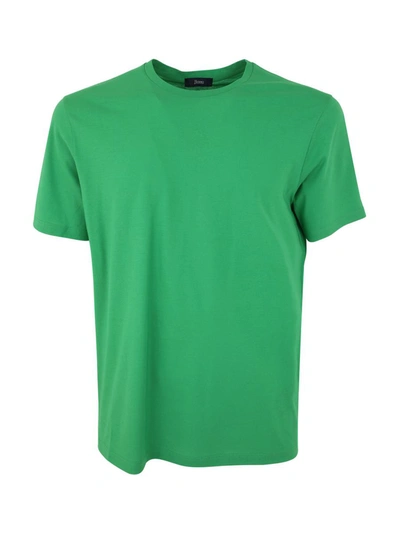 Shop Herno Crepe T-shirt Clothing In Green
