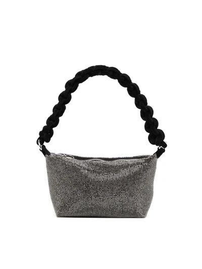 Shop Kara Crystal Mesh Cobra Pouch Bags In Grey