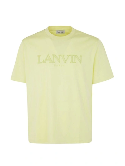 Shop Lanvin Tonal Embroidery T-shirt Clothing In Yellow &amp; Orange