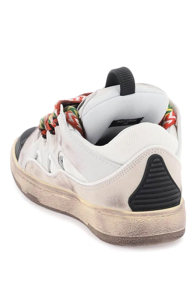 Shop Lanvin Used-effect 'curb' Sneakers In Multicolor