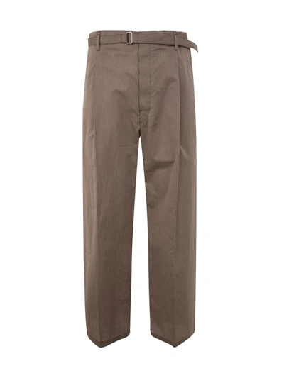 Shop Lemaire Belted Easy Pants Clothing In Brown