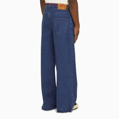 Shop Marni Denim Jeans With A Strap In Light Blue