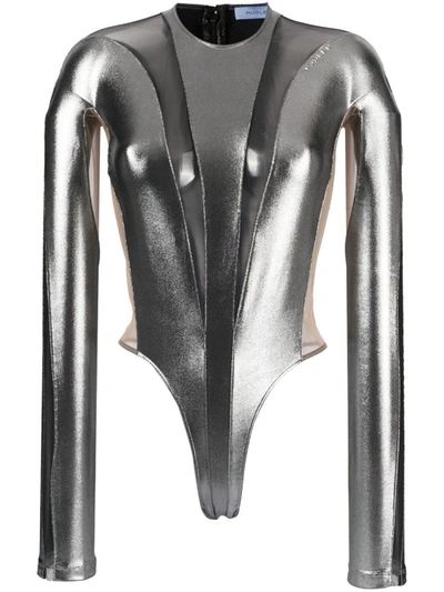 Shop Mugler Body Top Clothing In Metallic