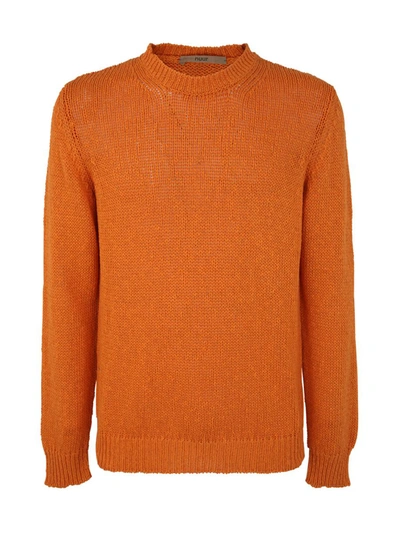 Shop Nuur Regular Fit Round Neck Pullover Clothing In Yellow &amp; Orange